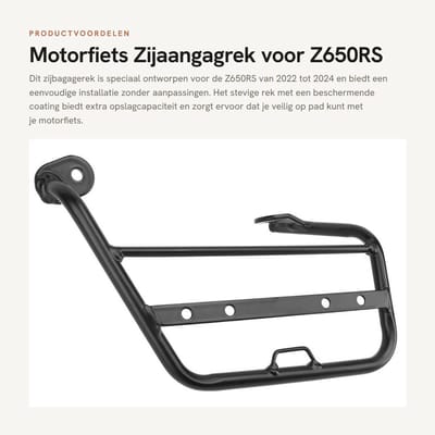 Dailygoods- Zijbagagerek - Eenvoudige installatie - Verbeterde veiligheid - Stabiliteit - Functioneel design - Geschikt voor Z650RS - Bagagerek