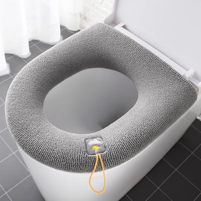 Dailygoods- Toiletmat Gewatteerd - Wc-brilhoes Wasbaar - Polyester - Universale Gebreide Hoes - Hygiënisch - Volledig Omhulde Ontwerp