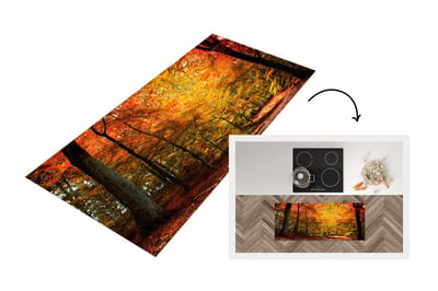 Keukenloper - Loper keuken - Een oranje beukenbos - 120x50 cm - Keukenloper vinyl