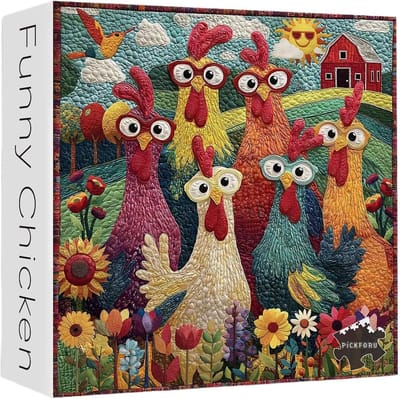 Kippuzzel 1000 Stukjes - Legpuzzel Dier - Ontspannende Activiteit - Gedetailleerd Zonnebloem Design - 40x40 cm