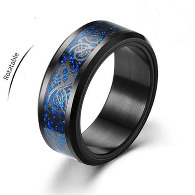 Viking Dragon Roestvrijstalen Anti Stress Ringen Mannen Fidget Spinner Gratis Verzending Anti Angst Ontspannende Roterende Ring Anillo 8 gray