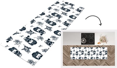 Keukenloper - Loper keuken - Patronen - Schedel - Rozen - Piraten - 150x50 cm - Keukenloper vinyl
