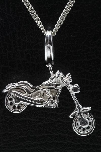 Zilveren Motor chopper hanger én bedel