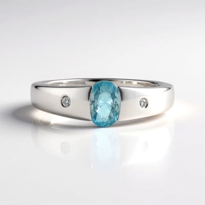 Cavill - Elegante Ratanakiri Zirkoon en Witte Topaas Ring - 925 Sterling Zilver Platina Verguld - Ovale Edelsteen - Dames Sieraden