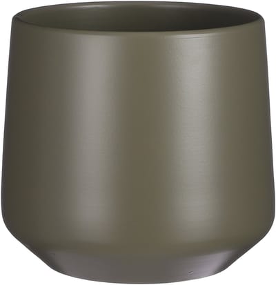 Mica Decorations Bloempot/plantenpot - mat donkergroen - H26/D28 cm - keramiek - voor kamerplant