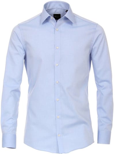 Venti - Heren Overhemd - Poplin - Strijkvrij - Regular fit - Lichtblauw