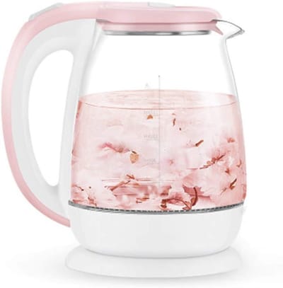 Glazen Waterkoker - Theeketel Warmhoudfunctie - Snel Thee Zetten - Temperatuurregeling Blauw LED - 18 Liter Capaciteit - Blauw