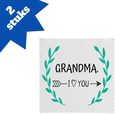 Akyol - grandma i love you brillendoekjes - Oma - de liefste oma - verjaardag - cadeautje voor oma - oma artikelen - kado - geschenk - 17,8 bij 17,8 cm - 2 stuks
