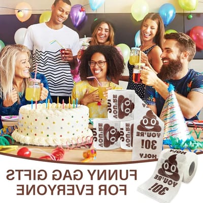 Bedrukt toiletpapier voor 30e verjaardag, grappige prank cadeau en badkamer decoraties voor feestjes