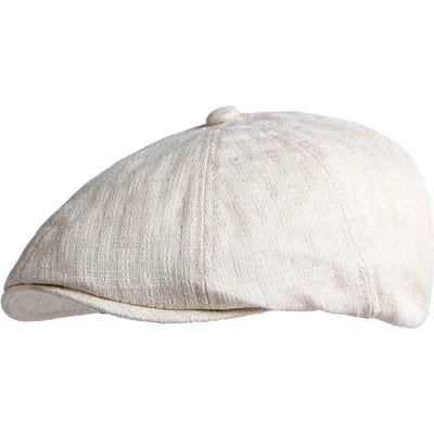 Zomer Achtkante Hoeden Voor Mannen Ademende Newsboy Pet Schilders Acht-Panel Hoed Katoenen Dunne Baretten Visgraat Platte Petten white