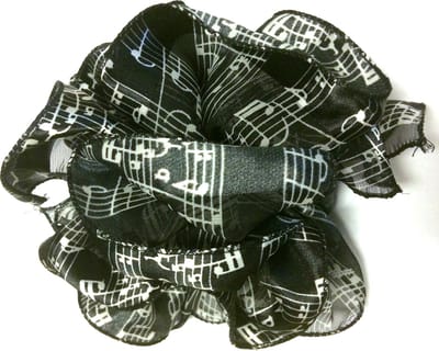 Pom-Pom Haarclip bladmuziek zwart-wit