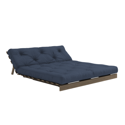 Karup Slaapbank Roots 160 - 737 Navy - 106 carob brown lacquered