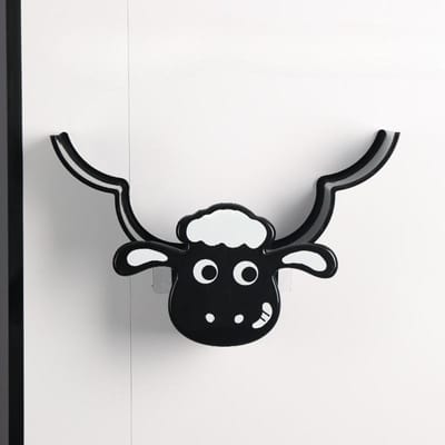 NOUVEAU Mignon Mouton Animal Support Mural Porte-Rouleau Papier Sculpture Artistique Paresseux Toilettes Salle de Bain Porte-Serviettes en Papier Étagère de Rangement Décoration Maison Haute Qualité noir