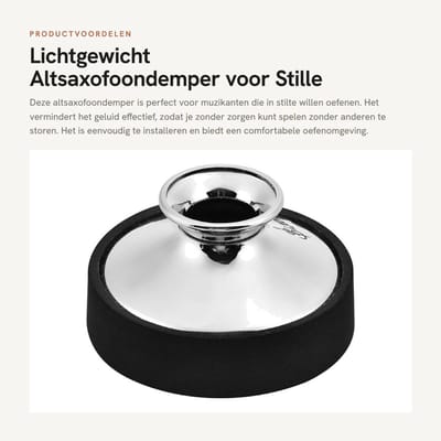 Dailygoods- Altsax Demper Lichtgewicht - Ruis Verwijderen - Praktijk Muziekinstrument - Eenvoudig te Installeren - Storen Voorkomen - Zilver - Saxofoondemper