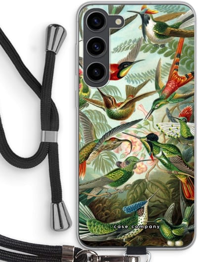 Case Company® - Hoesje met koord geschikt voor Samsung Galaxy S23 Plus hoesje met Koord - Haeckel Trochilidae - Telefoonhoesje met Zwart Koord - Bescherming aan alle Kanten en Over de Schermrand