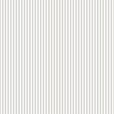 Behang - Smalle Strepen - Lichtgrijs Wit - Babykamer Neutraal - Kinderkamer - Vliesbehang - 0,53 x 10,05 M - Happy