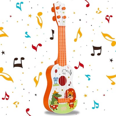 Ukelele voor Kinderen - 41 cm Educatief Muziekspeelgoed voor Beginners - Mini-Gitaar met Verstelbare Snaren - Perfect Cadeau voor Jongens en Meisjes