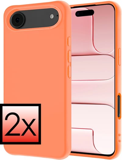 Hoesje - 2 Stuks - Geschikt voor Apple iPhone Air - Sterk & Shockproof - Case Siliconen - Back Cover - Telefoon Hoes - Perzik