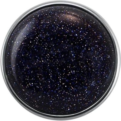 Quiges - Drukknoop Mini 12mm Space Sterrenstof Blauw - EBCMK164
