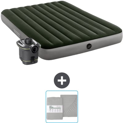 Intex Luchtbed - 2-Persoons - 152 x 203 x 25 cm - Groen - Inclusief pomp en Hoeslaken