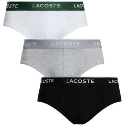 Lacoste Heren Slips Casual Briefs 3-Pack Zwart/Wit/Grijs - Maat L