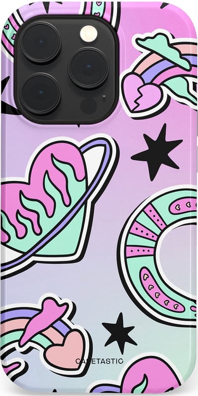Casetastic Hoesje Geschikt voor Apple iPhone 14 Pro Magsafe - Stijlvolle Beschermende Duo-layer Case - Paarse Droomwereld