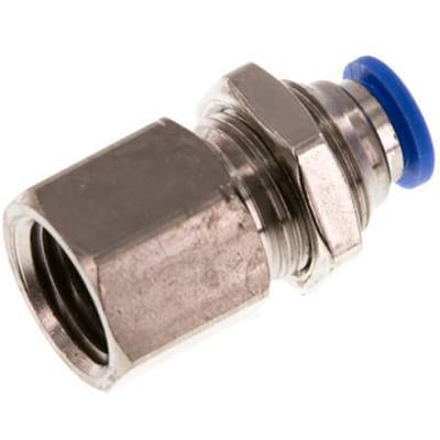 6mm x G1/4'' Messing/PA 66 Insteekfitting Binnendraad Schotdoorvoer NBR [2 Stuks]