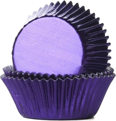 House of Marie Cupcake Vormpjes - Folie Paars - pk/24 - Baking Cups voor Muffins en Cupcakes