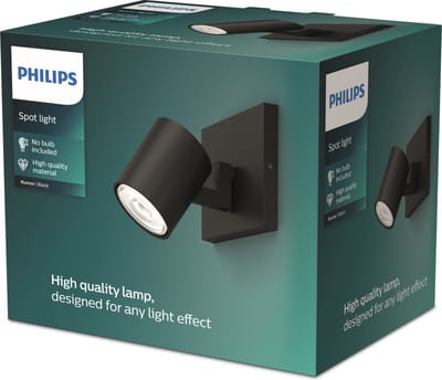 Philips Runner opbouwspot - 1-lichts - zwart