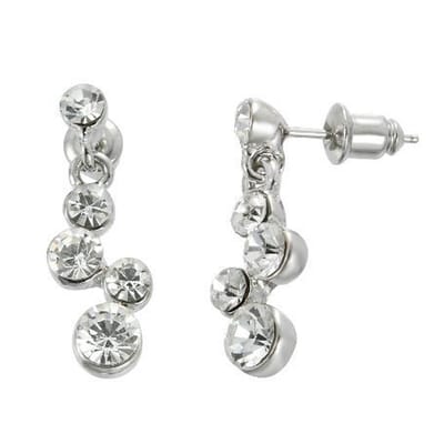 Behave - Oorbellen dames - zilverkleur - fonkelende steentjes - avondlook