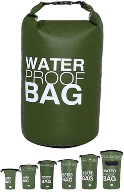 Famanu – Waterdichte dry bag voor outdoor activiteiten - 15 liter - SageGreen Saliegroen - duurzaam en robuust - beschermt inhoud tegen water - zand en vuil - ideaal voor kajakken - varen en kamperen