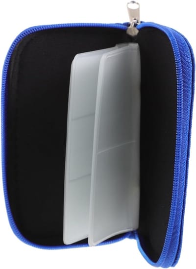 Geheugenkaarthouder - Kaartopslag - Gegevens organiseren - Anti-schok functie - 11 x 68 cm - Blauw