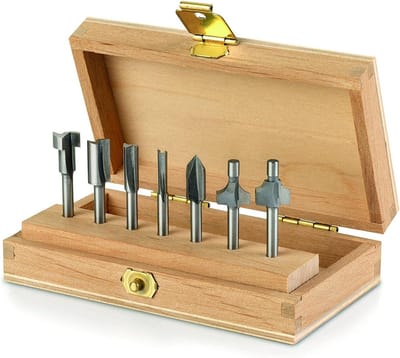 Multifunctionele Freesbits voor Rotatiegereedschap in Houten Gereedschapskoffer - Schacht 32 mm - Dremel 660 Freesbitset met 7 Stuks cut rotary burr set