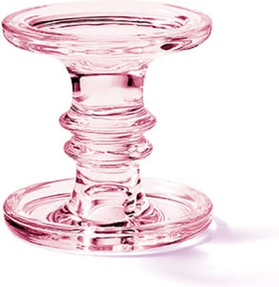 Glazen kandelaar roze Ambiente
