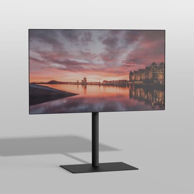 TV vloerstatief SQUARE 80 Design Tv standaard Trendy Zwart Staal 32-65”