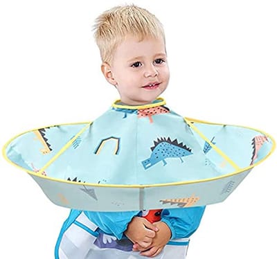 Waterdichte kapmantel voor kinderen met verstelbare sluiting - kapperscape voor thuissalon