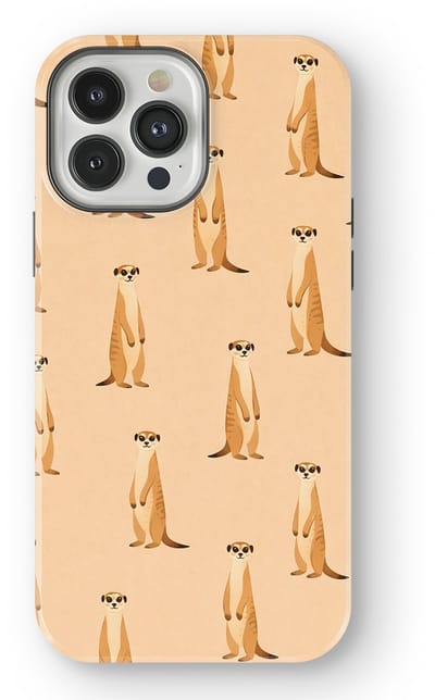 Safari Tough Case geschikt voor iPhone 13 Pro Max | Premium hoesje met Safari Dieren Design | Geschikt voor Mag | Dieren Print Backcover geschikt voor iPhone 13 Pro Max Stokstaartje