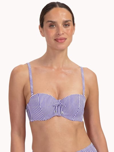 Cyell Bandeau Bikini Seersucker Blauw 38 B
