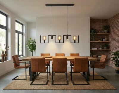 Hanglamp 5-lichts combi E27 met Gu10 spot - mat zwart 108 cm