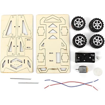 Kit de bricolage de voiture de course en bois, jouet pour enfants, voiture de course électrique en bois pour enfants, Science et