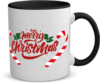 Akyol - kerst merry christmas koffiemok - theemok - zwart - Kerstmis - kerst beker - winter - kerst - christmas - kerst cadeau - 350 ML inhoud