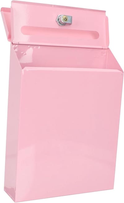 Brievenbus met slot - Wandbrievenbus Postbak - Veilig Post Ontvangen - Afsluitbaar Ontwerp - 30x23x6 cm - Roze