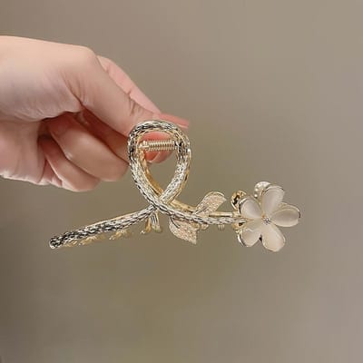 Elegant Rhinestone Flower Hair Claw Clip Vintage Non-Slip Grip Hairpin with Sparkling Accents, Perfect for Women & Daily Wear, Valentine'S Day Gift Id wit