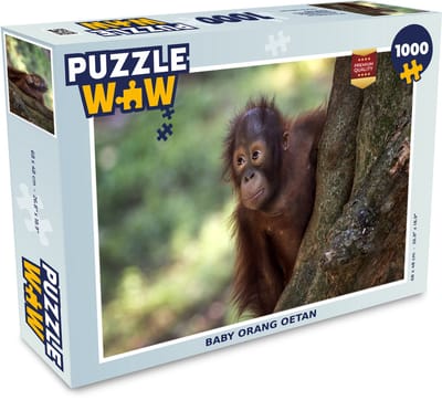 Puzzel Baby - Orang oetan - Boom - Legpuzzel - Puzzel 1000 stukjes volwassenen
