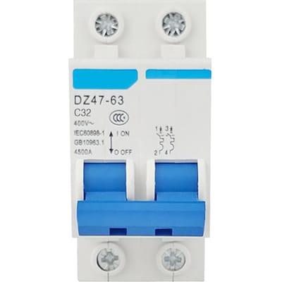 Disjoncteur à courant résiduel Miniature, 2 pôles, 400V, protecteur de fuite électrique domestique, DIN 32A