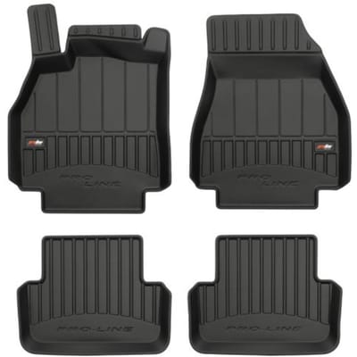 Frogum No.77 Automat / Vloermat - 3D Pasvorm - Geschikt voor Renault Megane II 2002-2008 (Niet voor Coupe) - TPE Rubber - 4-delig - Hoge Rand 6cm - Zwart
