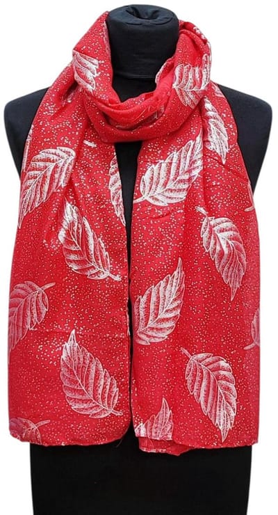 Lange Dunne Sjaal - Rood/Zilver - 180 x 70 cm (12711A#)