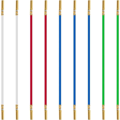8 stuks phonografische kabels voor platenspeler, stereo-kabel voor phono-header, 8 cm (3,14 inch), reserveaccessoires (rood, blauw, groen, wit) voor AT951