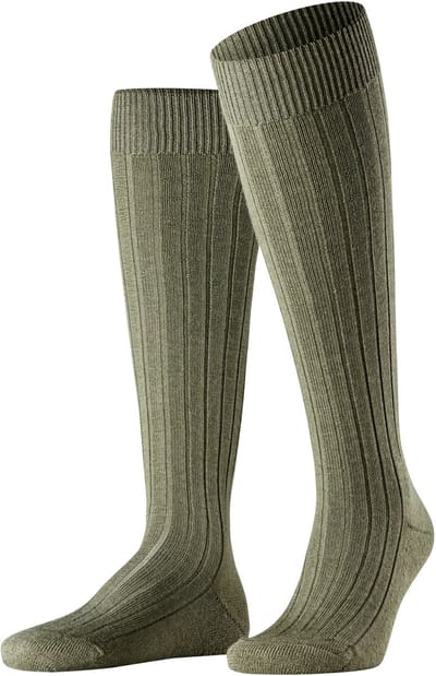 FALKE Teppich im Schuh lang eenkleurig wol kniekousen heren groen - maat 39-40