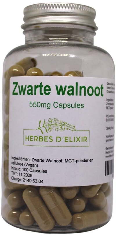 Herbes D'elixir Zwarte Walnoot capsules - 550 mg - 100 capsules